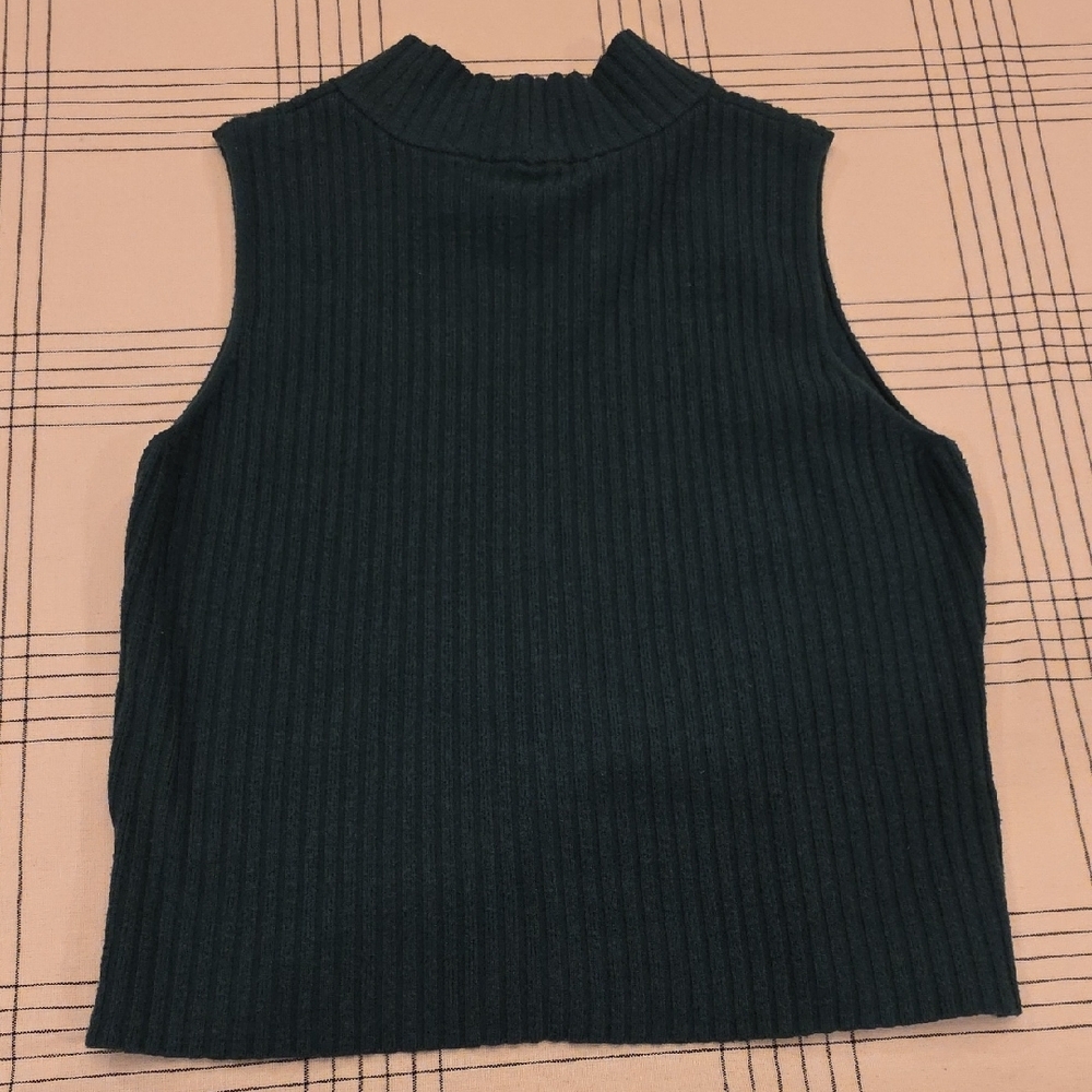 Express Green Ribbed Tank Top - Picture 4 of 5